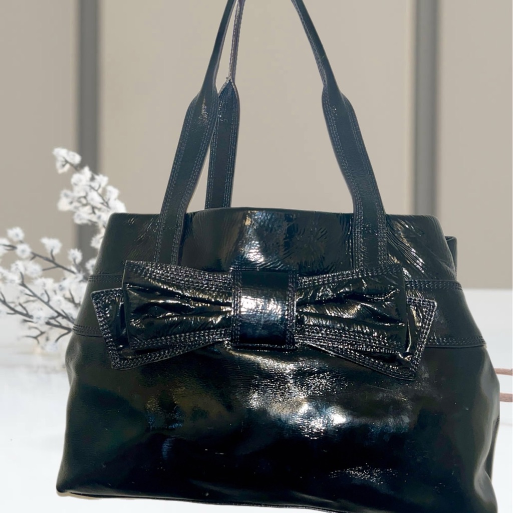 Kate Spade Rare Storybook Claverly Maryanne Bow Black Collectible Leather Bag